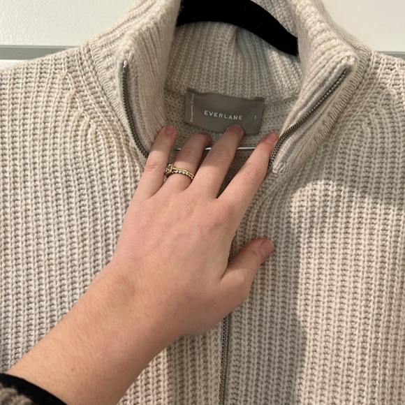 Everlane Cream Half-Zip Sweater - Picture 2 of 8